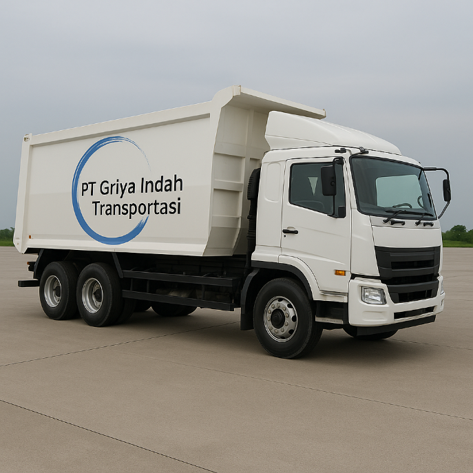 Truk tronton wingbox GI Transport dengan bukaan samping